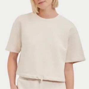 UGG Teagin Short Sleeve Cropped Top Cream Size XL